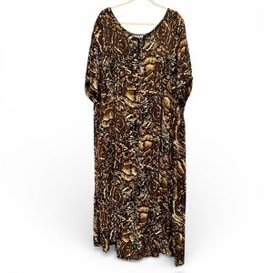 Vintage Animal Print Maxi Dress Plus Size